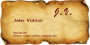 John Viktor névjegykártya